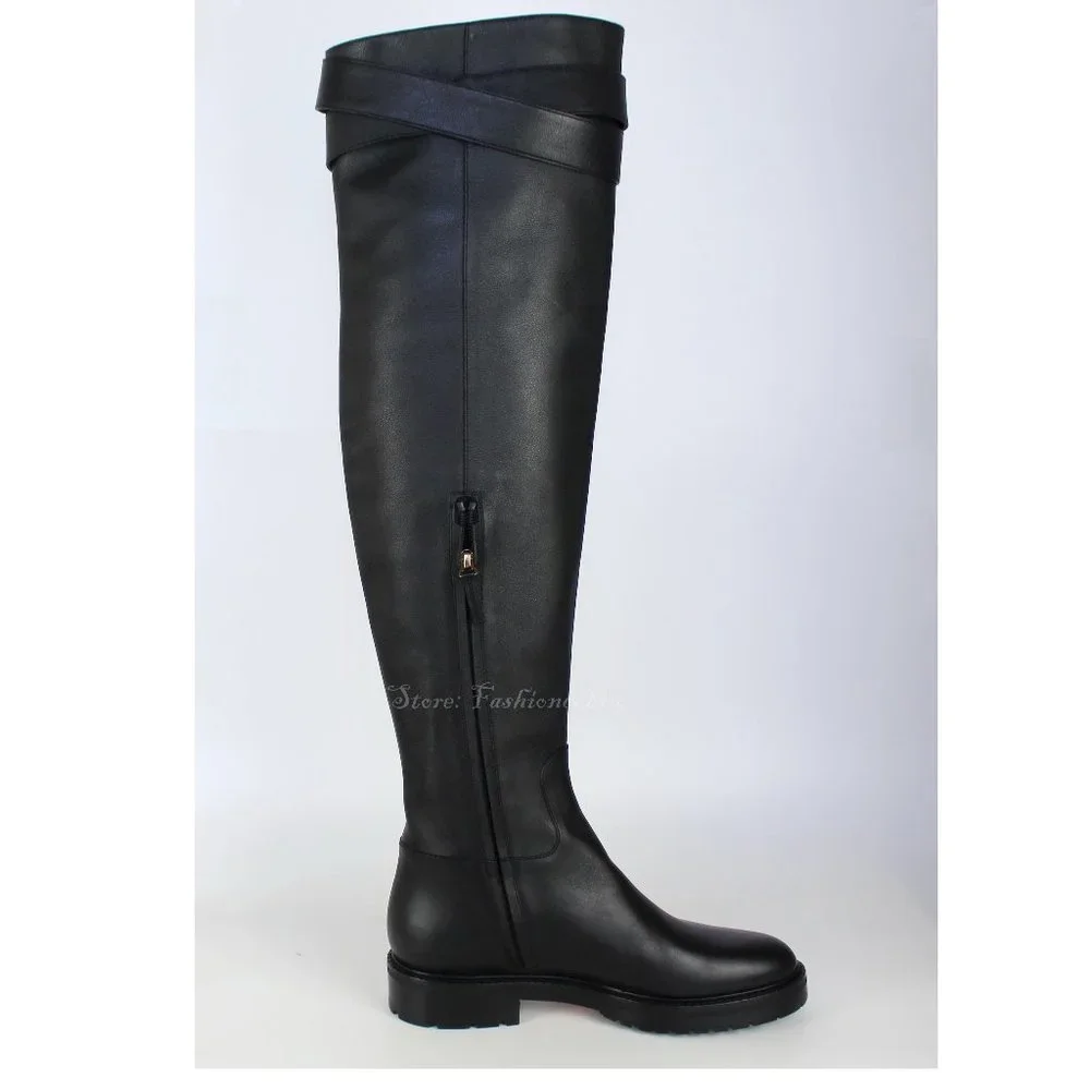 NEW Valentino Garavani RUNWAY Over the Knee Leather Boots, Black, EU 37